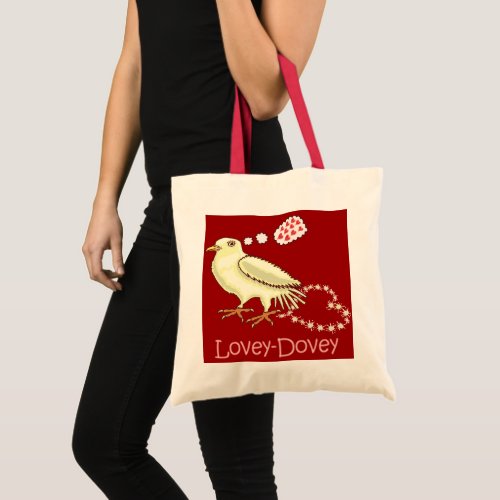 Funny Lovey_Dovey Valentines Day Dove Tote Bag