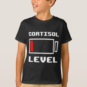 Funny low battery cortisol level running out meme T-Shirt