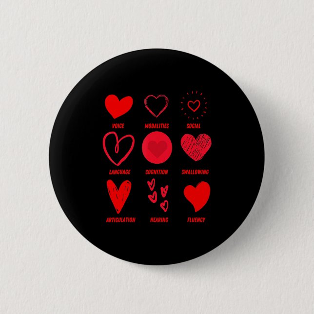 Funny Lsp Speech Language Pathologist Valentines  Button (Front)