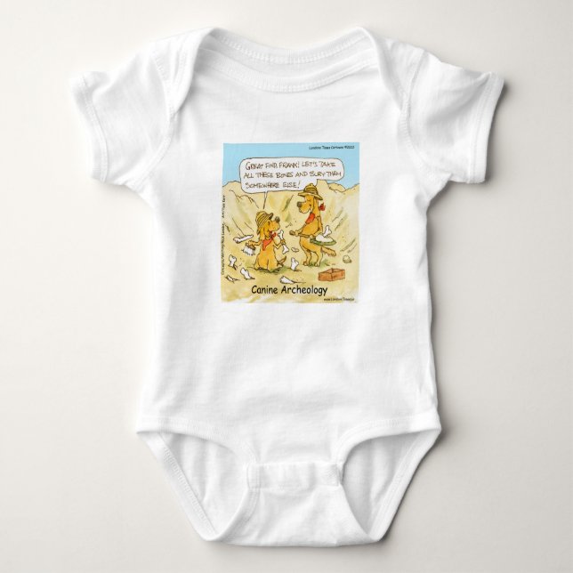 Funny LTCartoons Canine Archeology Comic  Baby Bodysuit (Front)