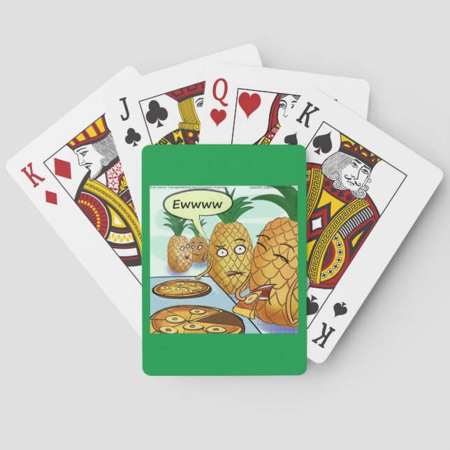 Funny LTCartoons Pineapple Pizza Comic  Poker Cards (Back)