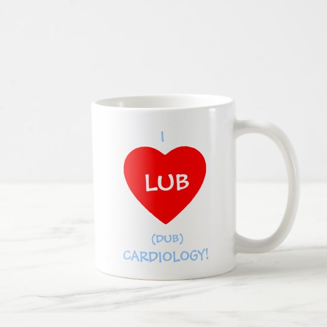 Funny Lub Dub Beating Heart Sound Cardiologist Coffee Mug (Right)