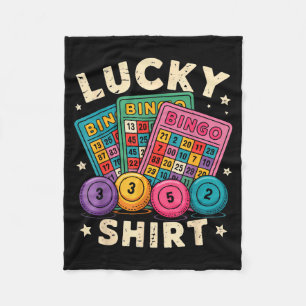 Funny Lucky Bingo Funny Gambling Bingo Player Men Fleece Blanket