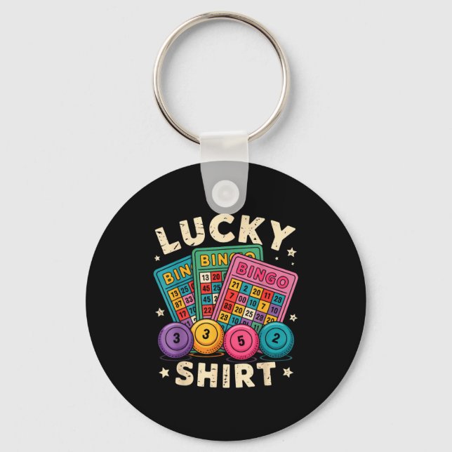 Funny Lucky Bingo Funny Gambling Bingo Player Men  Keychain (Front)