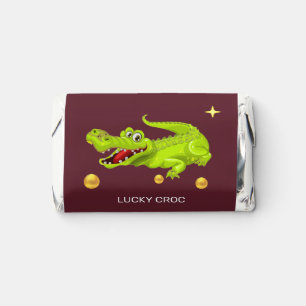 Funny Lucky Croc with Gold Confetti on Brown Hershey's Miniatures