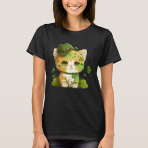 Funny Lucky Green Proud Irish St Patricks Day Cat T-Shirt