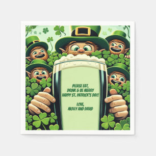 Funny Lucky Leprechauns St. Patrick's Day Party Napkins