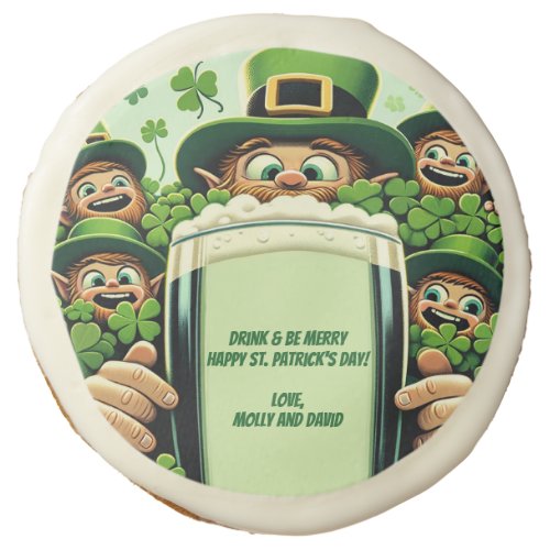 Funny Lucky Leprechauns St Patricks Day Party Sugar Cookie