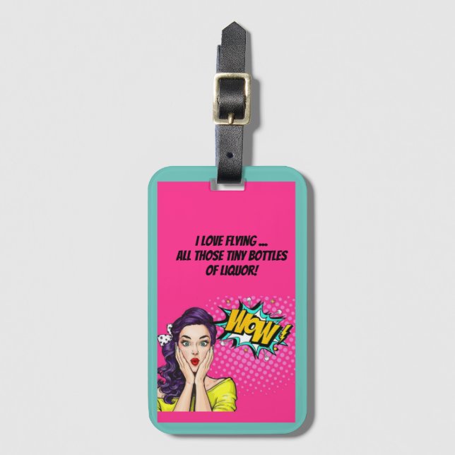 funny luggage tag retro (Front Vertical)