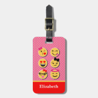 Funny Luggage Tag with emoji characters