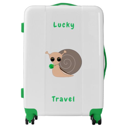 Funny Luggage with Lucky Snail _ Custom Text