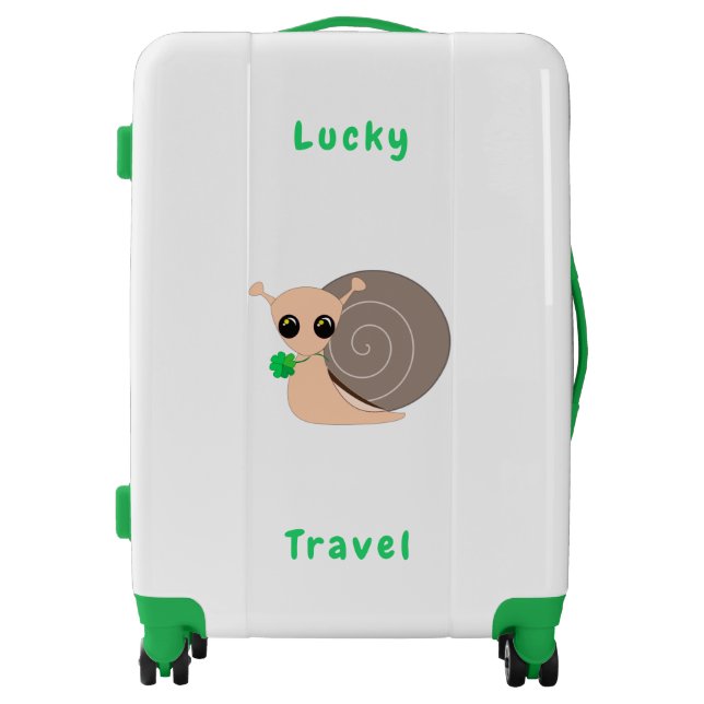 Funny Luggage with Lucky Snail - Custom Text (Front)