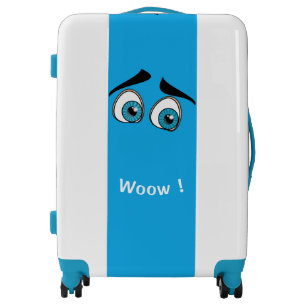 Funny Luggage with Surprised Eyes - Custom Text