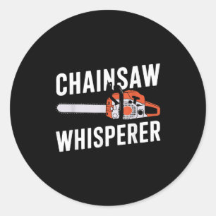 Funny Lumberjack Art Men Women Chainsaw Tree Logge Classic Round Sticker