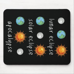 Funny Lunar Solar Eclipse Apocalypse Mouse Pad