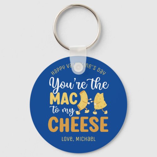 Funny Mac and Cheese Cute Valentines Day Keychain