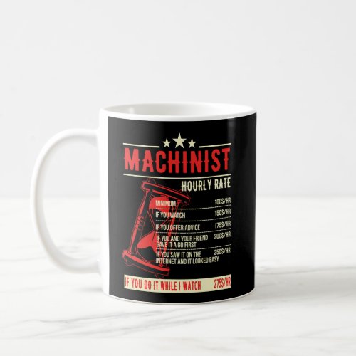 Funny Machinist Hourly Rate Coffee Mug