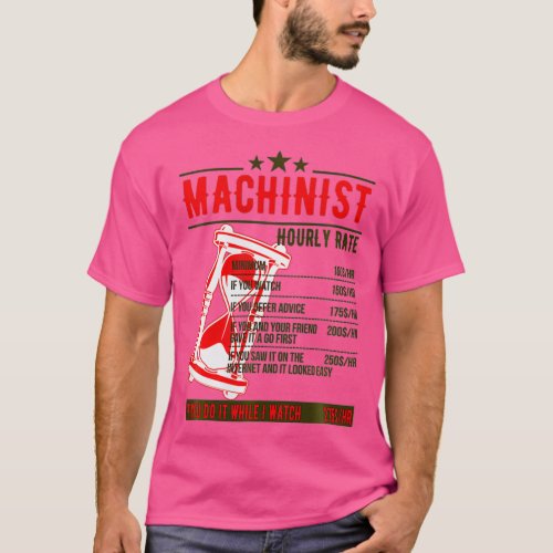 Funny machinist hourly rate  T_Shirt