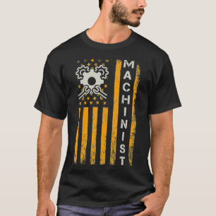 Funny Machinist The Mechanical Engineer US Flag T-Shirt
