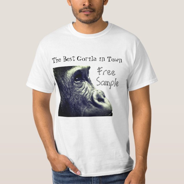 Funny Macho Gorilla Humorous Monkey T-Shirt (Front)