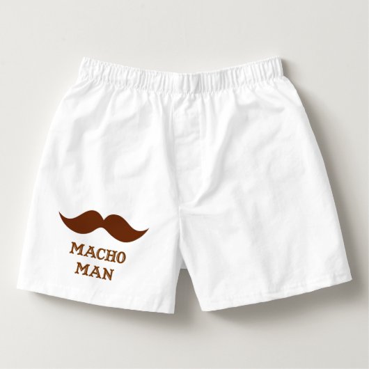 Funny Macho Man Mustache Boxers (Front)