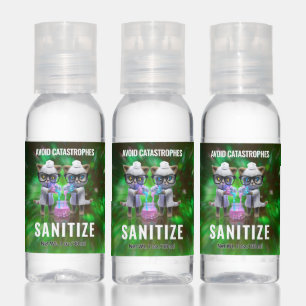 Funny Mad Cat Scientists Plotting World Domination Hand Sanitizer