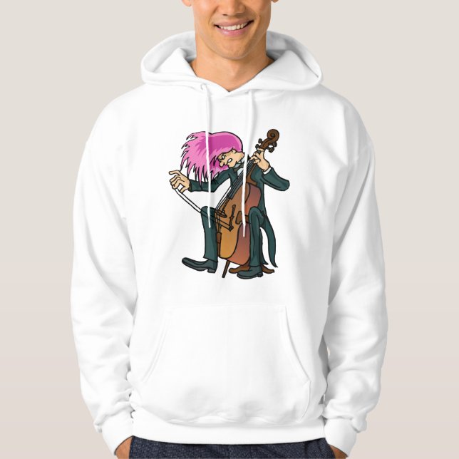 Funny Mad Cellist Cello Hoodie (Front)