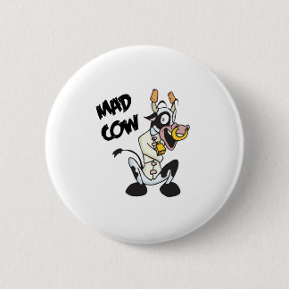 funny mad cow pinback button