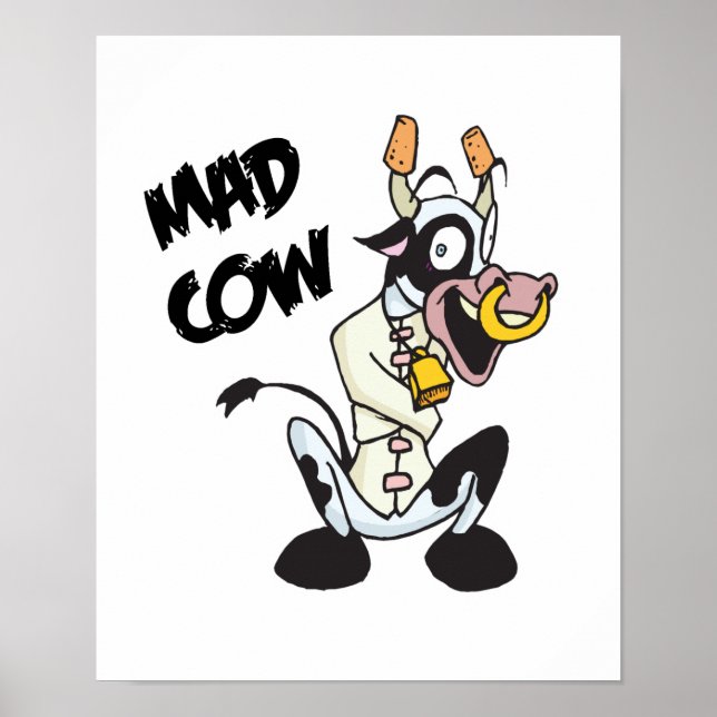 funny mad cow poster (Front)