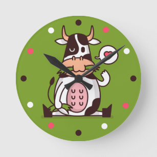 Funny Mad Cow Wall Clock