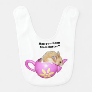 Funny Mad Hatter Dormouse Alice in Wonderland Bib