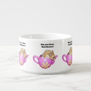 Funny Mad Hatter Dormouse Alice in Wonderland Bowl