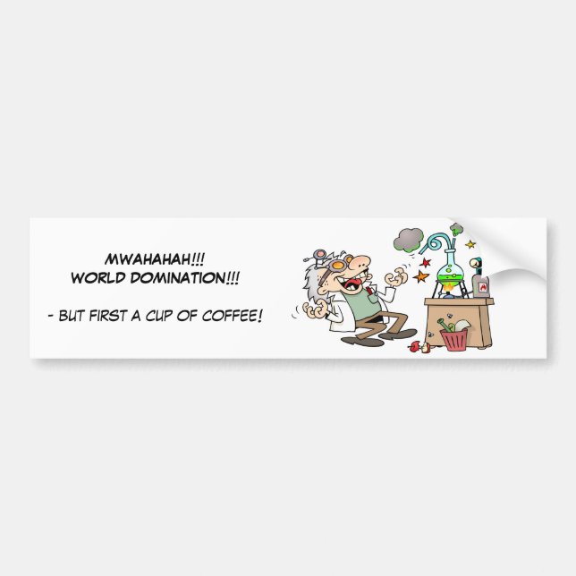 Funny Mad Scientist Bumper Sticker (Front)