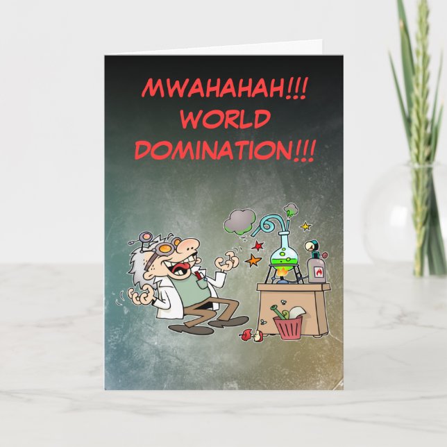 Funny Mad Scientist Card (Front)