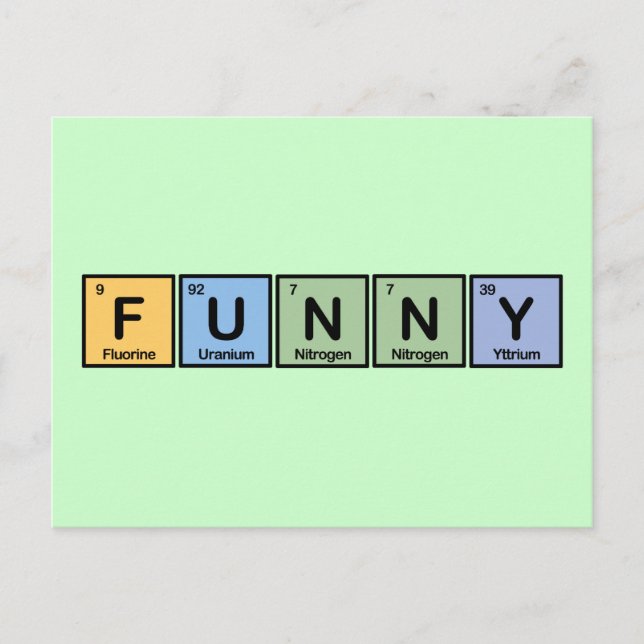 Funny made of Elements Postcard (Front)