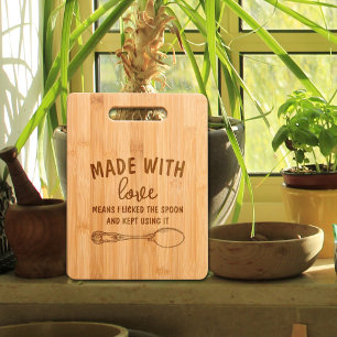 Funny Made With Love Engraved  Engraved Cutting Board