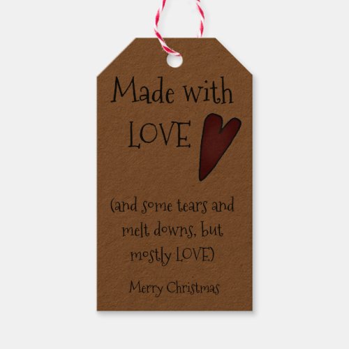 Funny Made with Love Homemade Gift Tags