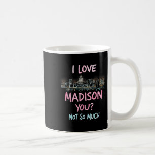 Funny Madison Wisconsin Night Skyline Vintage Coffee Mug