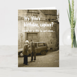 Funny mafia birthday customizable greeting card