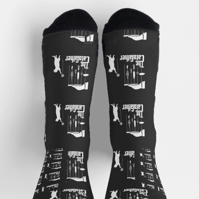 Funny Mafia Cat Parody Graphic Tee Socks (Top)