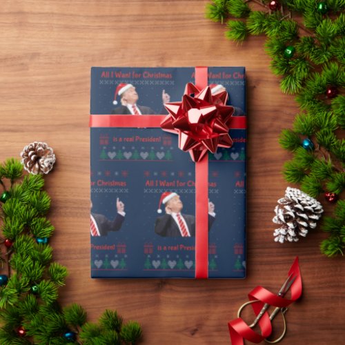 Funny MAGA Conservative Donald Trump Christmas Wrapping Paper
