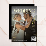 Funny Magazine Cover Dark Photo Unique Wedding Foil Invitation<br><div class="desc">Surprise your loved ones with this ultra elegant invitation,  featuring your custom photo and details. Easily add all your details by clicking on the "personalize" option.</div>