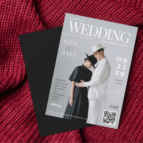 Funny Magazine Cover Photo Unique Stylish Wedding Save The Date