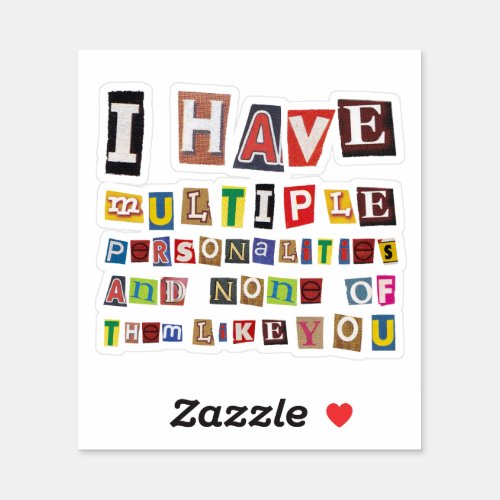 Funny Magazine Cut Out Letters Sticker