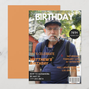 Funny Magazine Editorial Photo 78th birthday Invitation