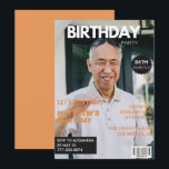 Funny Magazine Editorial Photo 86th birthday Invitation<br><div class="desc">Funny Orange Magazine Editorial Photo 86th birthday Invitation</div>