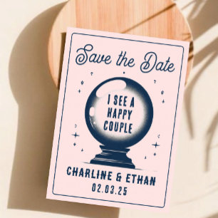 Funny Magic Ball Pink Dar blue  Save the date