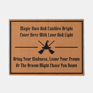 Funny Magic Spell Rustic Minimalist Witch Humor Doormat