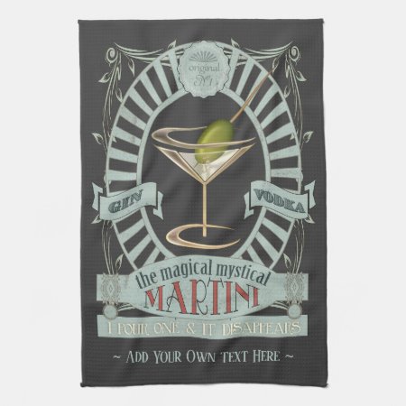 Funny Magical Martini Cocktail Personalized Kitche Kitchen Towel