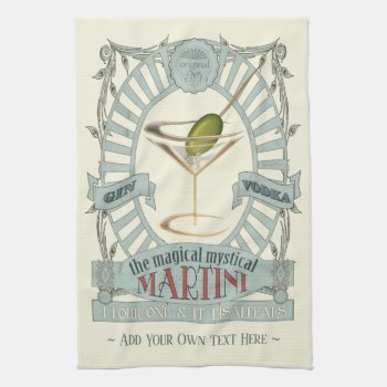 Funny Magical Martini Cocktail Personalized Kitche Kitchen Towel by LaBoutiqueEclectique at Zazzle